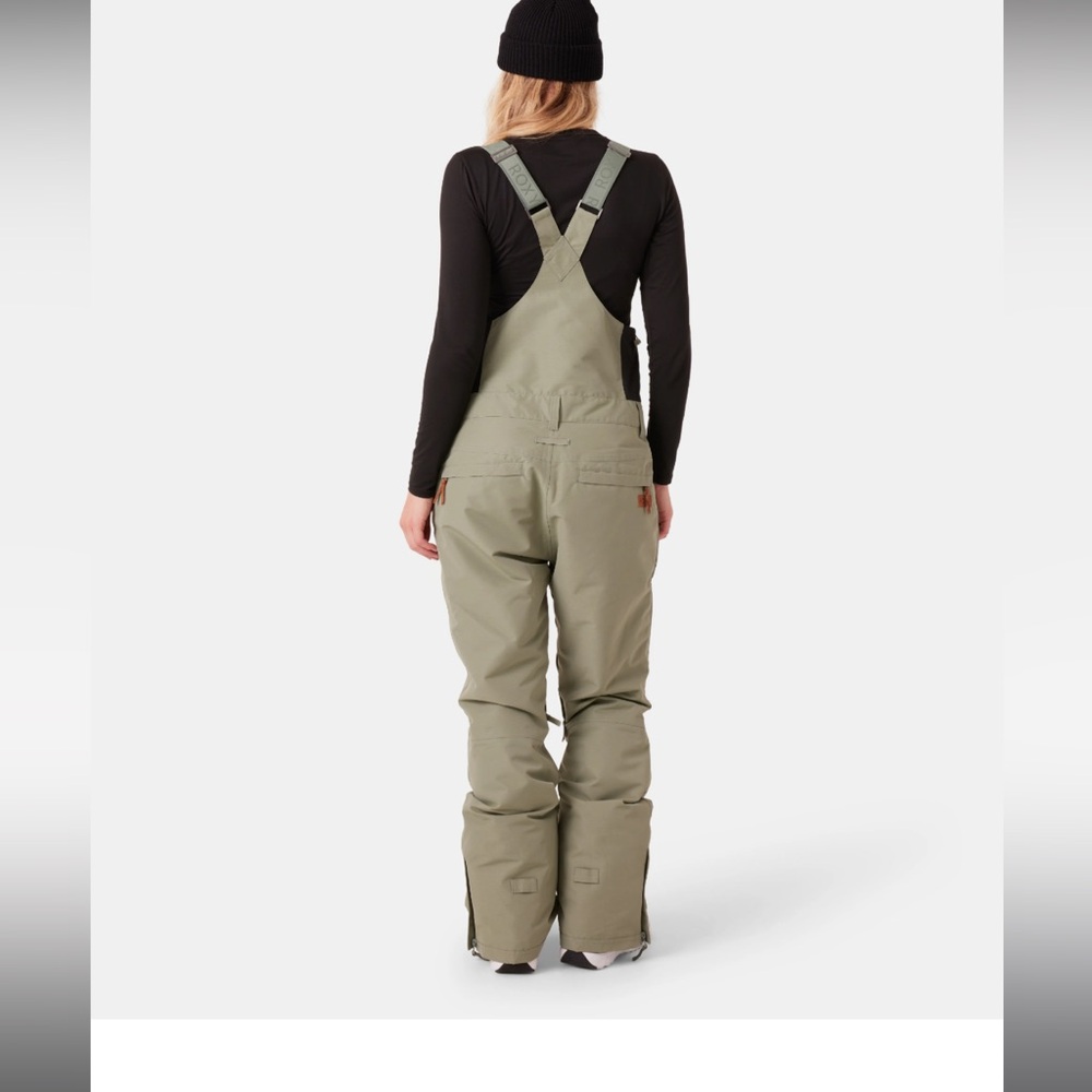 Roxy Rideout Green Ski or Snowboard Bib Pants - Picture 2 of 14